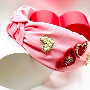 Pink Heart Headband